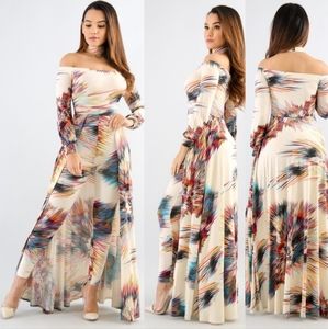 Off Shoulder Maxi Jumpsuit (Sz S)